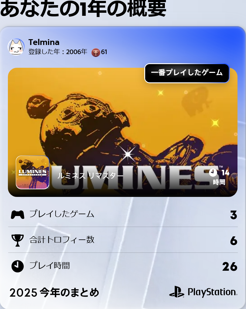 あなたの1年の概要